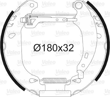 Valeo 554835 - Комплект спирачна челюст vvparts.bg