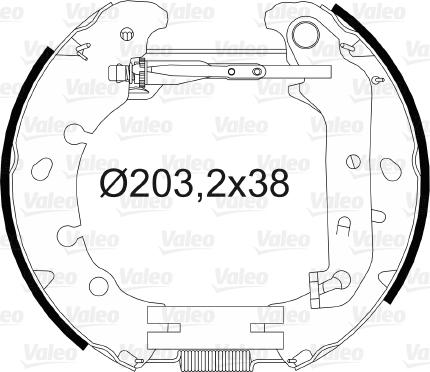 Valeo 554827 - Комплект спирачна челюст vvparts.bg