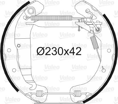 Valeo 554796 - Комплект спирачна челюст vvparts.bg