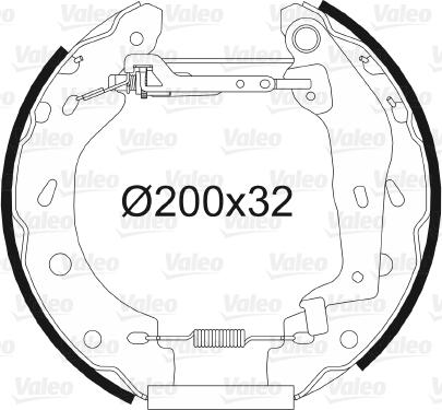 Valeo 554763 - Комплект спирачна челюст vvparts.bg