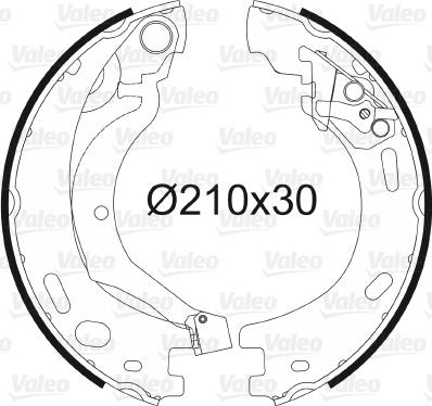 Valeo 564199 - Комплект спирачна челюст, ръчна спирачка vvparts.bg