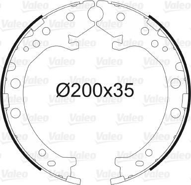 Valeo 564154 - Комплект спирачна челюст, ръчна спирачка vvparts.bg