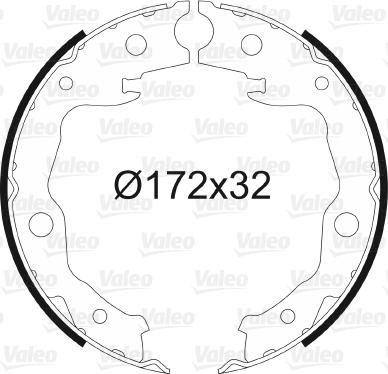 Valeo 564168 - Комплект спирачна челюст, ръчна спирачка vvparts.bg