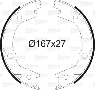 Valeo 564162 - Комплект спирачна челюст, ръчна спирачка vvparts.bg