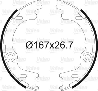 Valeo 564186 - Комплект спирачна челюст, ръчна спирачка vvparts.bg