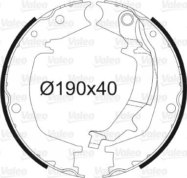 Valeo 564181 - Комплект спирачна челюст, ръчна спирачка vvparts.bg