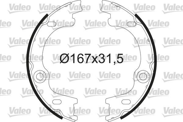 Valeo 564212 - Комплект спирачна челюст, ръчна спирачка vvparts.bg