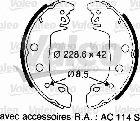 Valeo 562043 - Комплект спирачна челюст vvparts.bg