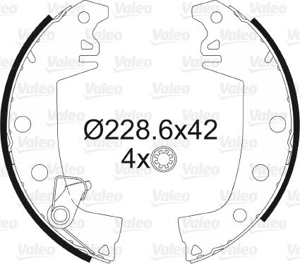 Valeo 562383 - Комплект спирачна челюст vvparts.bg