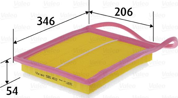 Valeo 585402 - Въздушен филтър vvparts.bg