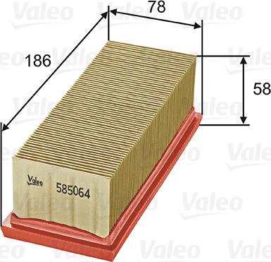 Valeo 585064 - Въздушен филтър vvparts.bg