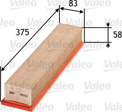 Valeo 585003 - Въздушен филтър vvparts.bg