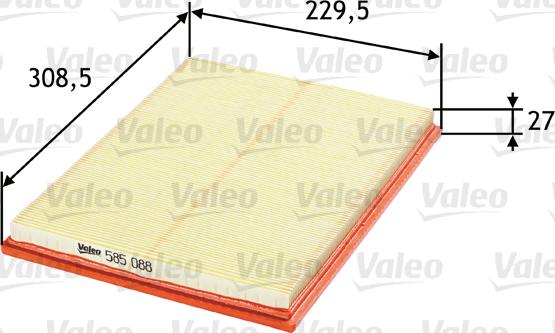 Valeo 585088 - Въздушен филтър vvparts.bg