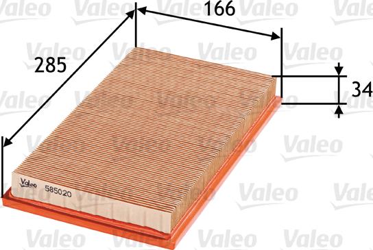 Valeo 585020 - Въздушен филтър vvparts.bg