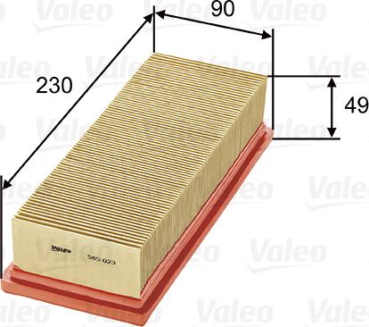 Valeo 585023 - Въздушен филтър vvparts.bg