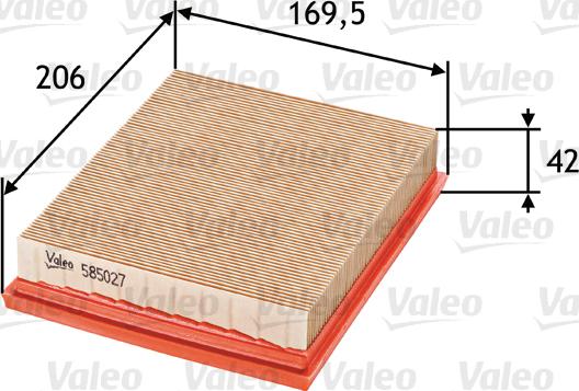 Valeo 585027 - Въздушен филтър vvparts.bg