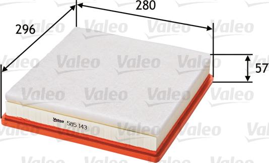 Valeo 585143 - Въздушен филтър vvparts.bg