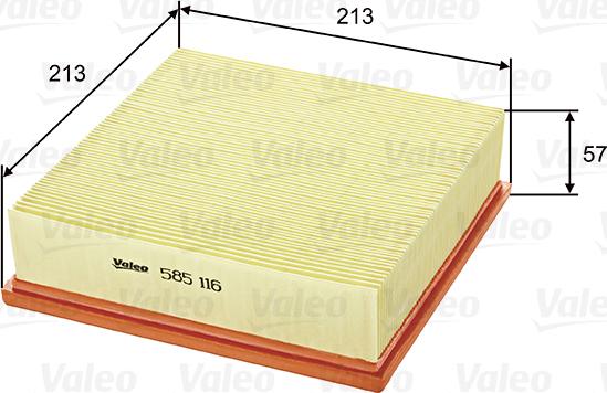 Valeo 585116 - Въздушен филтър vvparts.bg
