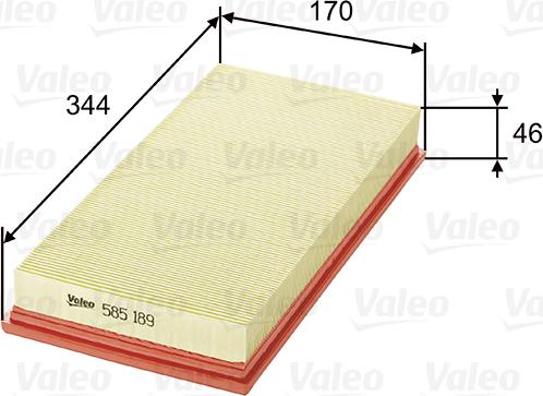 Valeo 585189 - Въздушен филтър vvparts.bg