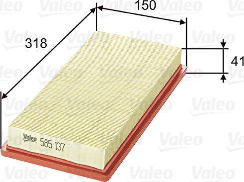 Valeo 585137 - Въздушен филтър vvparts.bg