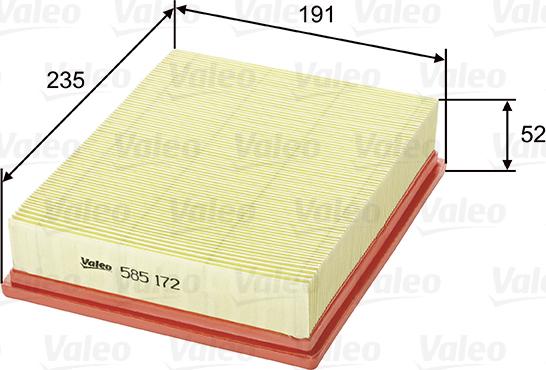 Valeo 585172 - Въздушен филтър vvparts.bg