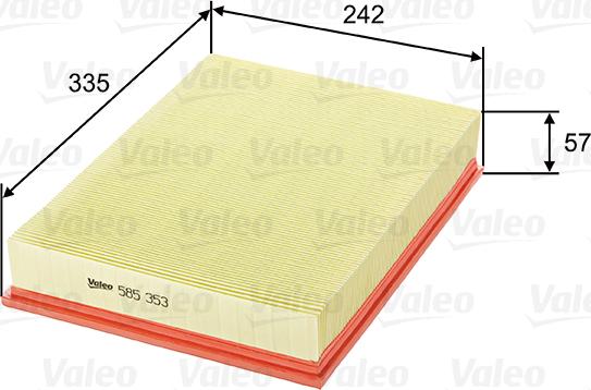 Valeo 585353 - Въздушен филтър vvparts.bg