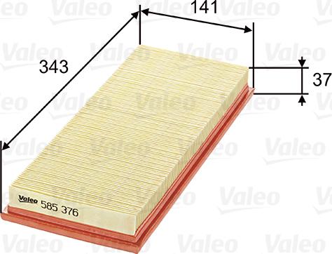 Valeo 585376 - Въздушен филтър vvparts.bg