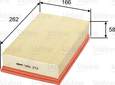 Valeo 585372 - Въздушен филтър vvparts.bg