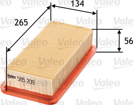 Valeo 585209 - Въздушен филтър vvparts.bg