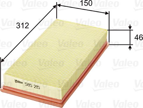 Valeo 585215 - Въздушен филтър vvparts.bg