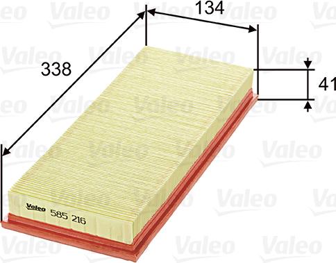 Valeo 585216 - Въздушен филтър vvparts.bg