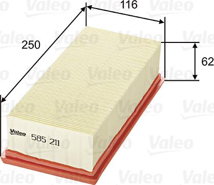 Valeo 585211 - Въздушен филтър vvparts.bg