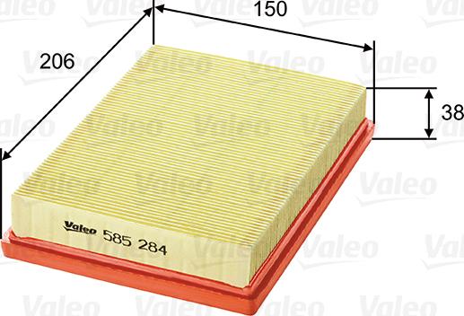Valeo 585284 - Въздушен филтър vvparts.bg
