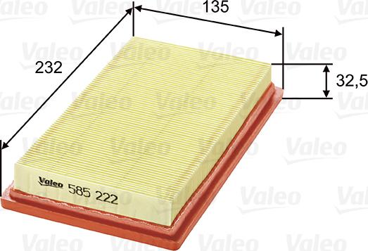 Valeo 585222 - Въздушен филтър vvparts.bg