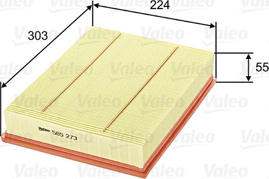 Valeo 585273 - Въздушен филтър vvparts.bg