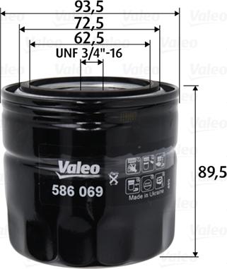 Valeo 586069 - Маслен филтър vvparts.bg