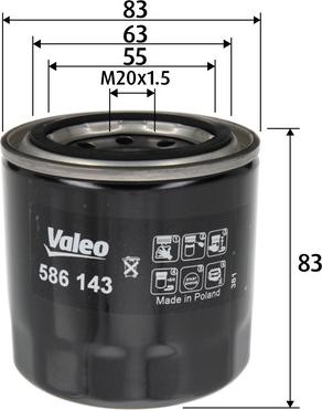 Valeo 586143 - Маслен филтър vvparts.bg