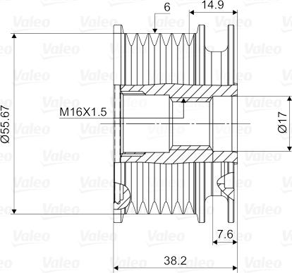 Valeo 588044 - Ремъчна шайба, генератор vvparts.bg