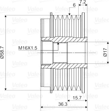 Valeo 588042 - Ремъчна шайба, генератор vvparts.bg