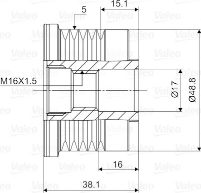 Valeo 588038 - Ремъчна шайба, генератор vvparts.bg