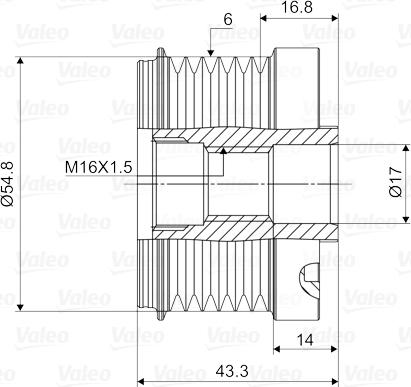 Valeo 588023 - Ремъчна шайба, генератор vvparts.bg