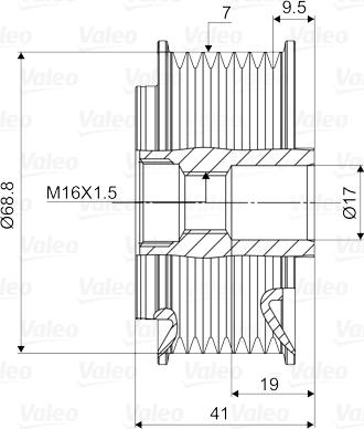 Valeo 588075 - Ремъчна шайба, генератор vvparts.bg