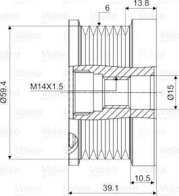 Valeo 588076 - Ремъчна шайба, генератор vvparts.bg