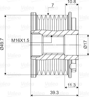 Valeo 588072 - Ремъчна шайба, генератор vvparts.bg