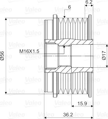 Valeo 588077 - Ремъчна шайба, генератор vvparts.bg