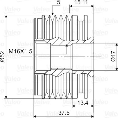 Valeo 588109 - Ремъчна шайба, генератор vvparts.bg