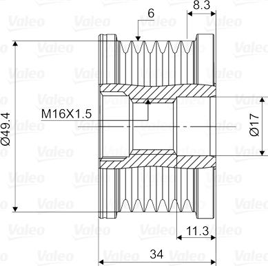 Valeo 588119 - Ремъчна шайба, генератор vvparts.bg