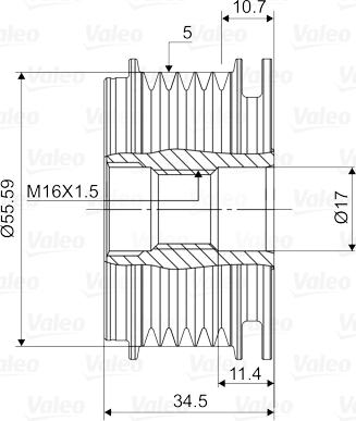 Valeo 588114 - Ремъчна шайба, генератор vvparts.bg