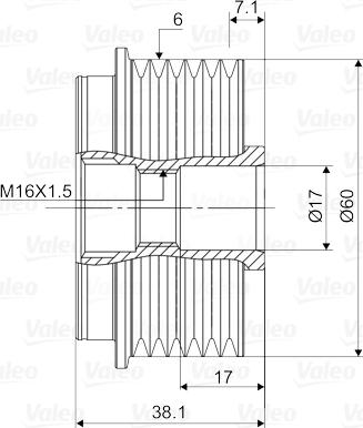 Valeo 588116 - Ремъчна шайба, генератор vvparts.bg