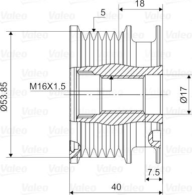 Valeo 588124 - Ремъчна шайба, генератор vvparts.bg